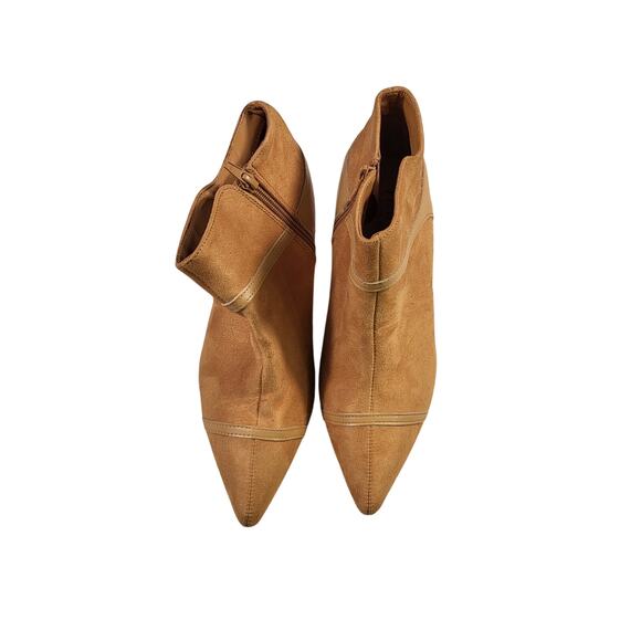 NEW Journee Collection Embrie women ankle bootie tan two-tone faux suede SZ 8M - Picture 3 of 6